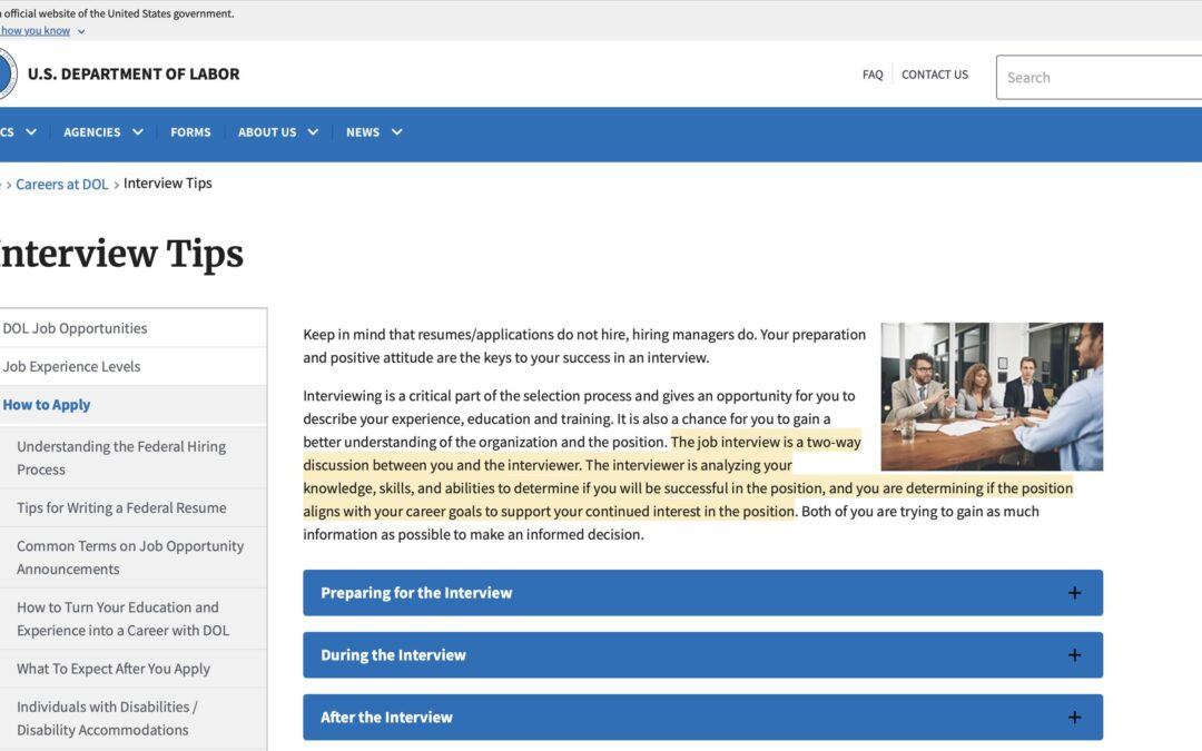 U.S. Department of Labor: Interview Tips