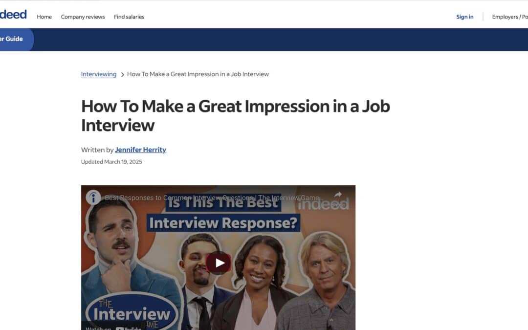 How to Make a Great Impression in a Job Interview