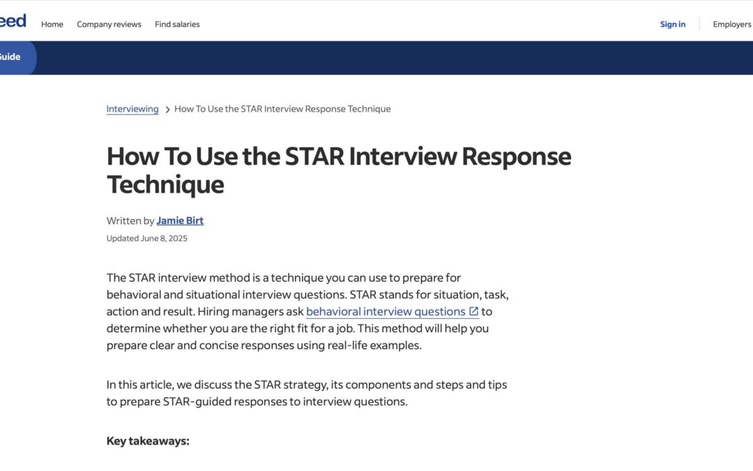 How to Use the STAR Interview Response Technique