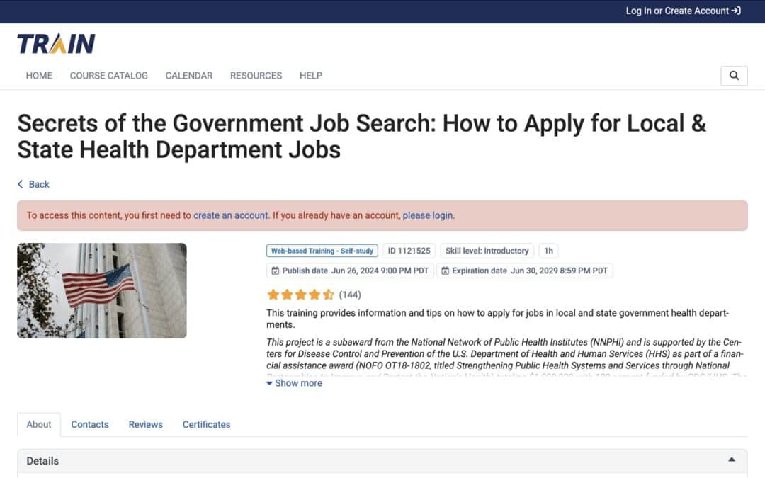 Secrets of the Government Job Search: How to Apply for Local and State Health Department Jobs