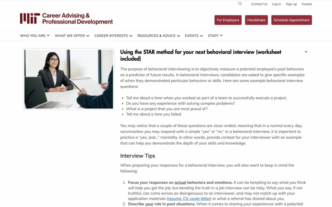 Using the STAR Method for Your Next Behavioral Interview